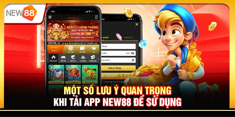 Một số lưu ý quan trọng khi tải app New88 để sử dụng